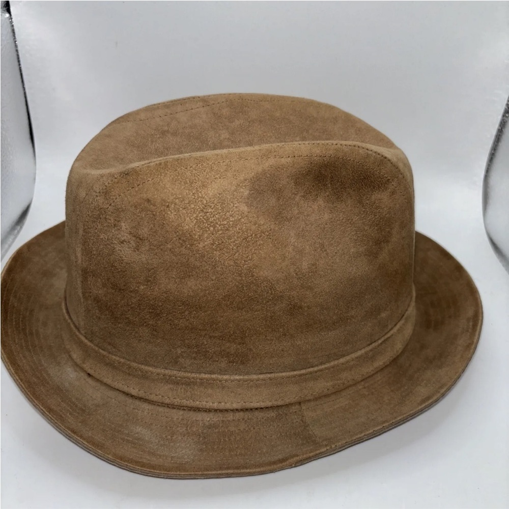 Vintage JA Miller Co Minneapolis Minnesota Brown Suede Fedora Men’s Size M - Picture 4 of 7